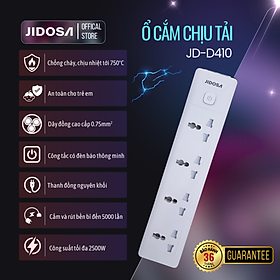Ổ Cắm Điện Đa Năng Ổ Vuông Dẹt Chịu Tải JIDOSA Công Suất 2500W Sạc Nhanh PD20W TypeC USB Thông Minh