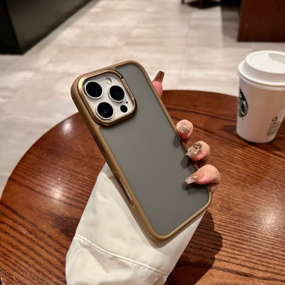 Ốp lưng cho iPhone 16 Pro hiệu Likgus lưng nhám viền màu chống sốc chống bụi bẩn chống vân tay có viền bảo vệ camera - hàng chính hãng