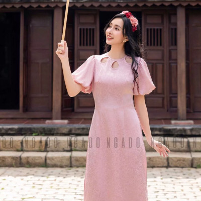 Áo dài Duyên Ngọc NGADO , áo dài hồng