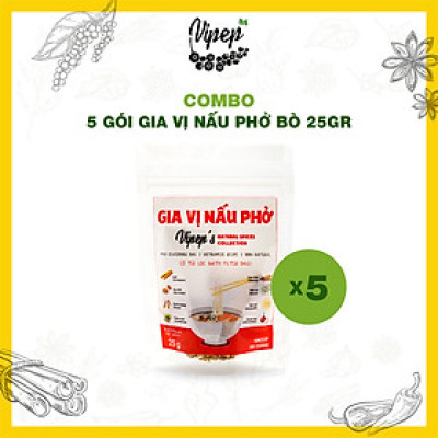 Combo 5 Gói Gia Vị Nấu Phở Vipep - Gia Vị Nấu Phở Bò