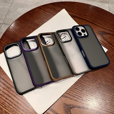 Ốp lưng cho iPhone 16 Pro hiệu Likgus lưng nhám viền màu chống sốc chống bụi bẩn chống vân tay có viền bảo vệ camera - hàng chính hãng