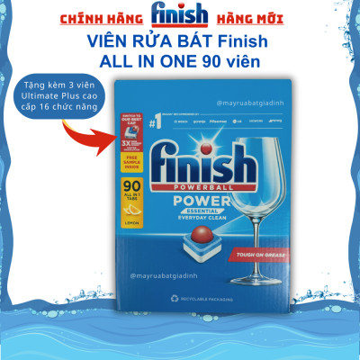 Viên rửa bát Finish All in one 90 viên - Hương chanh