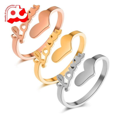 Nhẫn titan nữ thời trang cao cấp trái tim chữ love thép không gỉ titanium trangsucpt 3 màu sắc NNUT32
