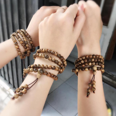 Vòng Tay Trầm Hương 108 Hạt 100% Trầm Tốc Lào XMOC