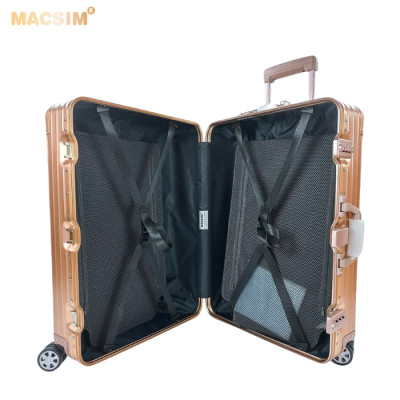 Vali hợp kim nhôm nguyên khối MS1104 nhãn hiệu Macsim cao cấp màu Rose cỡ 26 inches