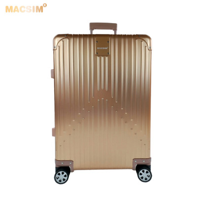 Vali hợp kim nhôm nguyên khối MS1104 nhãn hiệu Macsim cao cấp màu Rose cỡ 26 inches