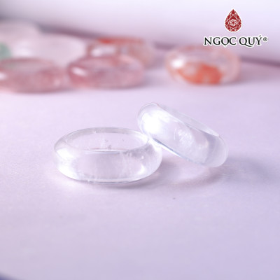 Nhẫn thạch anh ưu linh trắng mệnh thủy kim - Ngọc Quý Gemstones