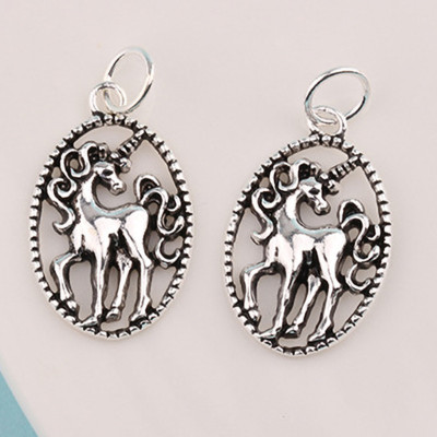 Combo 2 cái charm bạc thái hình ngựa kỳ lân treo - Ngọc Quý Gemstones