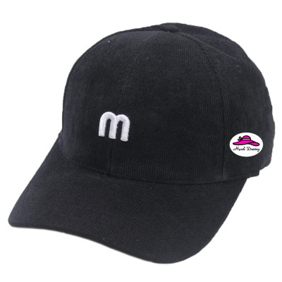 Mũ lưỡi trai chữ M vải nhugn tăm gân nổi đẹp mắt, có đuôi khóa điều chỉnh size - Hạnh Dương