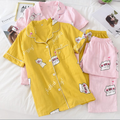 Pijama sau sinh thô đũi, đồ bộ mặc nhà ngắn tay mặc hè cực mát Azuno AZ2992