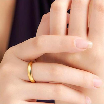 Nhẫn cưới trơn 2 chỉ mạ vàng 24k ( Thái Lan )