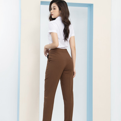  Áo Sơ Mi Nữ Trắng Tay Ngắn LUPERI LFSM1105 Cổ Đức Dáng Eo Vừa