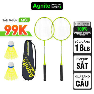 [RẺ NHẤT MALL] Bộ 2 vợt cầu lông giá rẻ chính hãng Agnite, bền, nhẹ, tặng kèm túi vợt và quả cầu lông - ER301/ER302