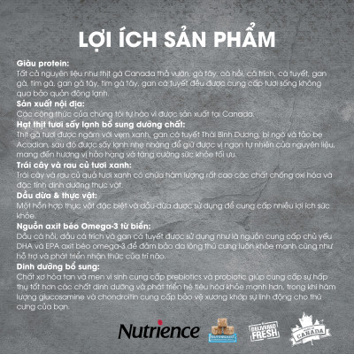 Thức Ăn Tự Nhiên Cho Chó Nutrience Subzero Bao 2,27kg Thịt Gà Tây, Cá Hồi, Cá Trích, Cá Tuyết, Rau Củ & Trái Cây Tự Nhiên