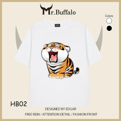 Áo đôi, cặp tay lỡ unisex Hổ Béo Dễ Thương Mr.Buffalo HB01HB02