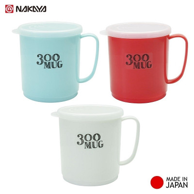 Cốc nhựa nắp mềm Nakaya 300ml R/B/W (Xanh/Đỏ/Trắng) hàng nội địa Nhật Bản (Made in Japan) #K-519