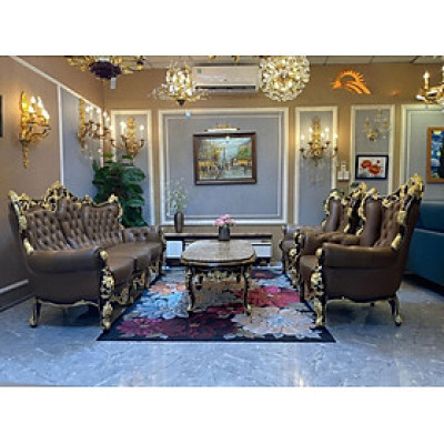 Combo ghế sofa băng da bò Italy Juno sofa màu nâu SFBCT18 2m2/1m2 hàng cao cấp chuẩn da bò nhập khẩu Ý