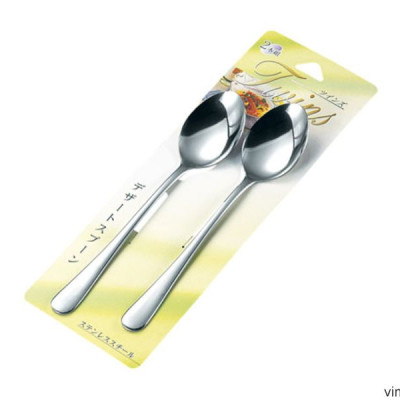 Set 2 thìa muỗng ăn inox cao cấp Twins cỡ to nội địa Nhật Bản