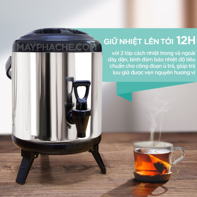 Bình Ủ Trà Giữ Nhiệt Inox 304 Có Vòi Bấm Nước- Dung Tích 8-12 L - Hàng Loại 1- Chính Hãng MINIIN