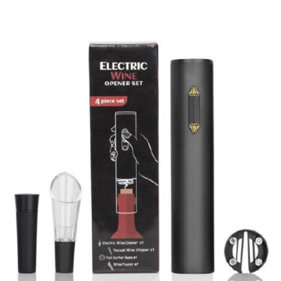 Bộ khui rượu Vang bằng điện 4 món nút hình Kim cương (Dùng pin)