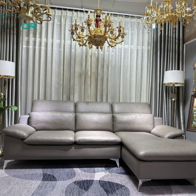 Sofa góc L da bò Italy Juno sofa màu nâu – SFLCT08 2m6  hàng cao cấp chuẩn da bò nhập khẩu Ý