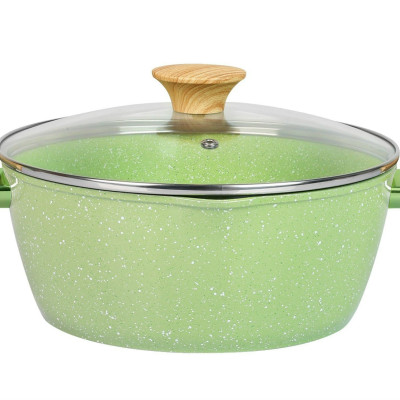 Bộ 3 nồi đúc men đá ceramic Size 16/20/24cm 10 lớp chống dính, miệng rót Green Cook GCS231 sử dụng được các loại bếp-Hàng chính hãng