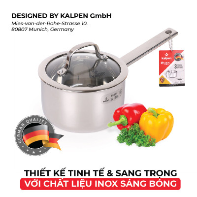 Quánh inox 3 lớp liền khối Kalpen Emer EM16 size 16cm - Hàng Đức, bảo hành 30 năm