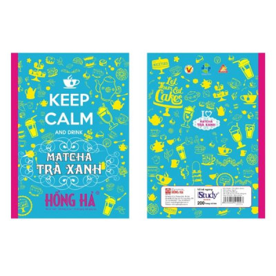 Vở Keep Calm & Matcha Trà Xanh - Kẻ Ngang 200 Trang - Hồng Hà 1400 (Mẫu Màu Giao Ngẫu Nhiên)