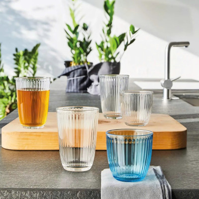 Bộ 6 Ly Thủy Tinh Line Bormioli Rocco 580502M04121990 (290ml / Ly) - Xanh dương
