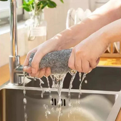 Set 10 Khăn Lau Đa Năng Bằng Sợi Than Tre Siêu Thấm Hút Kháng Khuẩn Hình Vuông Màu Xám Khói -Hàng chính hãng