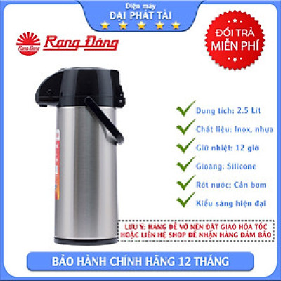 Phích cao cấp Vỏ inox 2 lít Rạng Đông, model 2045 ST1.E-2L