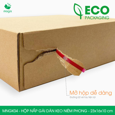 MNGK04 - 23x16x10cm - COMBO 60 HỘP CARTON NẮP GÀI HÔNG CÓ KEO NIÊM PHONG - THÙNG HỘP CARTON ĐÓNG HÀNG
