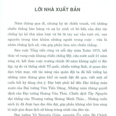 Tổng Hành Dinh Trong Mùa Xuân Toàn Thắng (Hồi Ức)