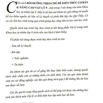 Bồi Dưỡng Theo Chủ Đề Kiến Thức Cơ Bản Và Nâng Cao Vật Lý 9 (Biên Soạn Theo Chương Trình Giáo Dục Phổ Thông Mới)