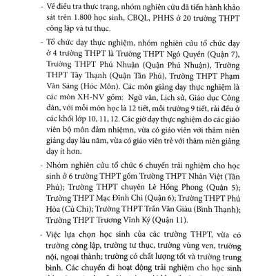 Đổi Mới Giáo Dục Đạo Lý Dân Tộc Và Ý Thức Công Dân Cho Học Sinh Trung Học Phổ Thông Thành Phố Hồ Chí Minh Qua Các Môn Xã Hội - Nhân Văn