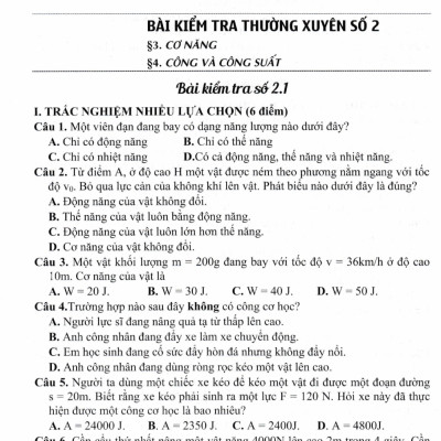 Đề Kiểm Tra, Đánh Giá Vật Lí 9 - Khoa Học Tự Nhiên (Bám Sát SGK Kết Nối Tri Thức Với Cuộc Sống) - HA