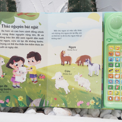 Sách Âm Thanh Đinh Tị - Thế Giới Động Vật - Dành Cho Trẻ Từ 0 - 6 Tuổi (Phiên Bản 30 Nút)