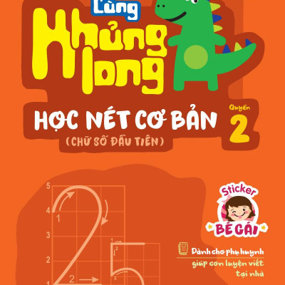 Cùng Khủng Long Học Nét Cơ Bản Quyển 2 (Chữ Số Đầu Tiên) Bé Gái