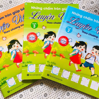 Sách- Combo 3 cuốn sách Những chấm tròn giúp bé Luyện Viết theo chương trình mới (Quét mã CODE để xem hướng dẫn)
