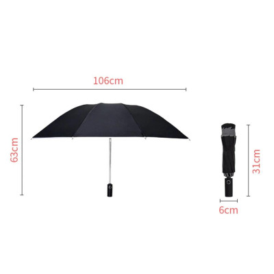 Ô dù thời trang tự động 2 chiều một nút bấm chống tia UV có đèn LED xoay 10 nan logo xe hơi cao cấp