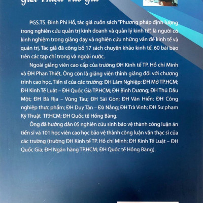 PHƯƠNG PHÁP ĐỊNH LƯỢNG TRONG NGHIÊN CỨU QUẢN TRỊ KINH DOANH & QUẢN LÝ KINH TẾ