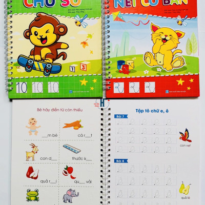 Sách- Combo 3 cuốn Sách Tô bay Luyện viết Bút mực Thần kỳ Tự động biến mất (Nét cơ bản, Chữ cái, Chữ số)