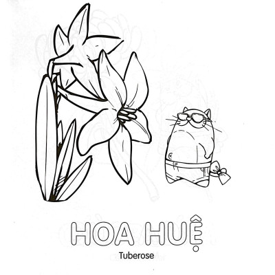Tô Màu Cùng Mèo Thông Thái - Song Ngữ Việt-Anh - Hoa (Dành Cho Trẻ Từ 3-5 Tuổi)