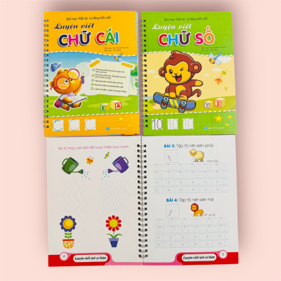 Sách- Combo 3 cuốn Sách Tô bay Luyện viết Bút mực Thần kỳ Tự động biến mất (Nét cơ bản, Chữ cái, Chữ số)