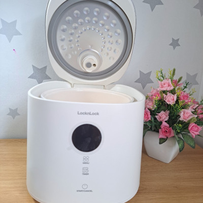 Nồi Cơm Điện Lock&Lock Bianco Nemo Rice Cooker 1.2L EJR384IVY  6 Chế Độ, Giữ Ấm 24h, màn hình LCD - Hàng Chính Hãng