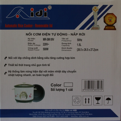 Nồi cơm điện Aidi MR-SM 09V - Màu Ngẫu Nhiên - Chính Hãng