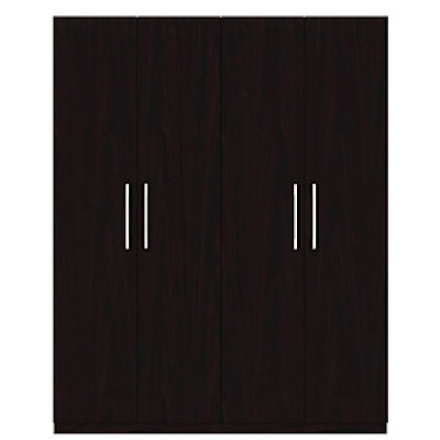 Tủ quần áo gỗ MDF Tundo 4 cánh 2 ngăn treo màu nâu đậm 180 x 55 x 220cm