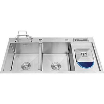 CHẬU RỬA BÁT 2 HỐ CÓ BÀN SUS 304