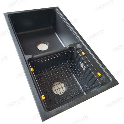 Chậu đá Granit 2 hố lệch, Phụ kiện đi kèm mã GC.MB8246 thương hiệu Gerari