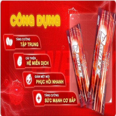 DMAXX thức uống bổ sung vitamin năng lượng không đường DAMODE 8 gói dùng thử màu đỏ